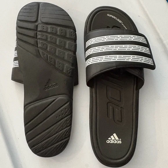 Adidas Black and White Supercloud Sandals - Picture 1 of 3